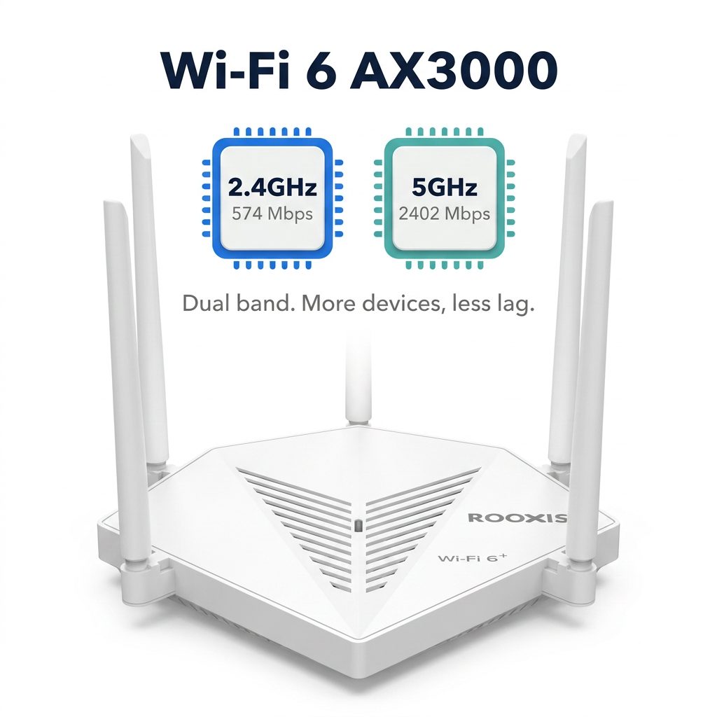 ROOXIS AX3000 WiFi 6 Router Dual Band Gigabit – image 2 of 9